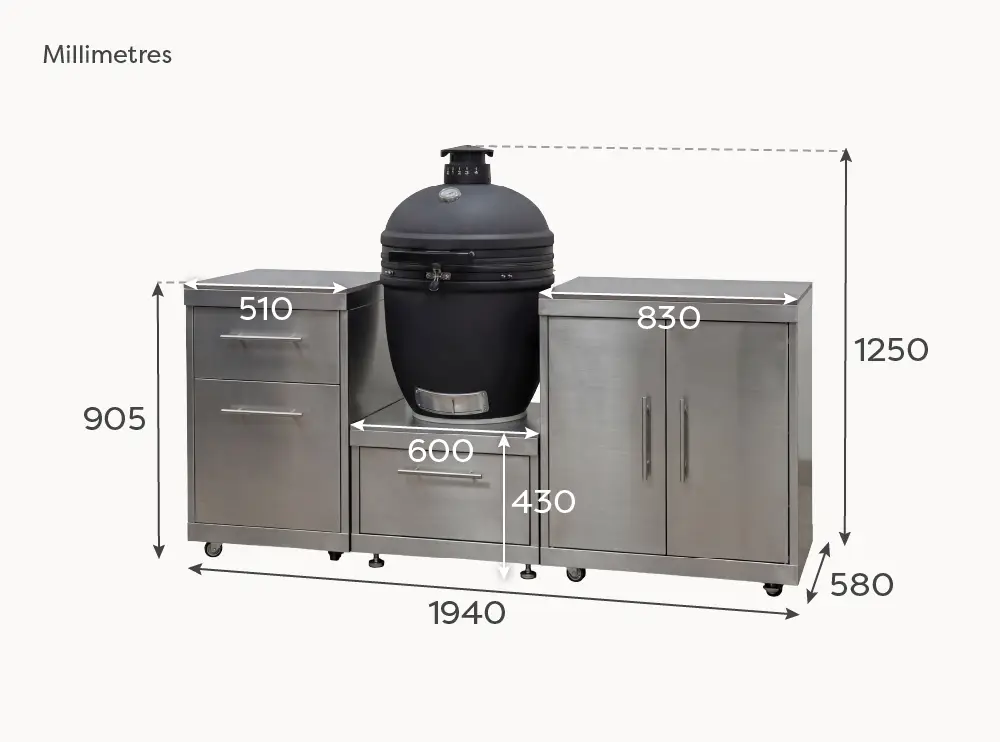 Stanley Straight Kamado Charcoal BBQ K1940-A - Stainless Steel