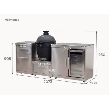 Stanley Straight Kamado Charcoal BBQ K2073-A - Stainless Steel