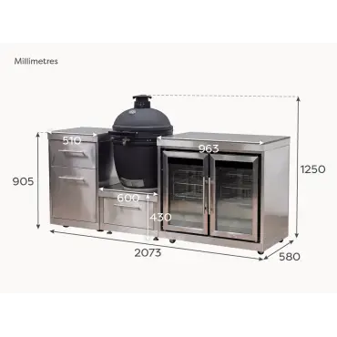 Stanley Straight Kamado Charcoal BBQ K2073-C - Stainless Steel
