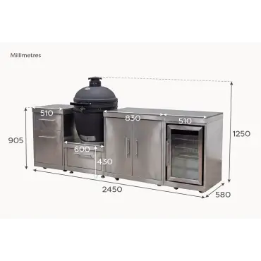 Stanley Straight Kamado Charcoal BBQ K2450-A - Stainless Steel