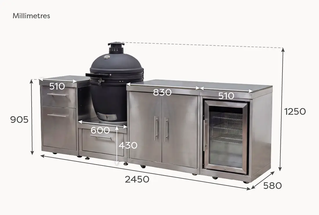 Stanley Straight Kamado Charcoal BBQ K2450-A - Stainless Steel
