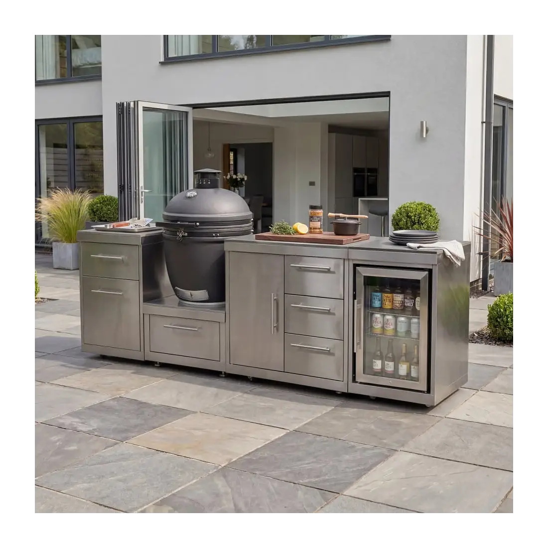 Stanley Straight Kamado Charcoal BBQ K2450-B - Stainless Steel