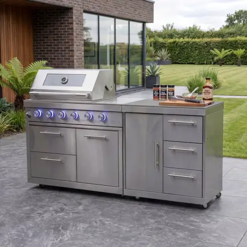 Stanley Straight 4 Burner Gas BBQ S1998-B - Stainless Steel