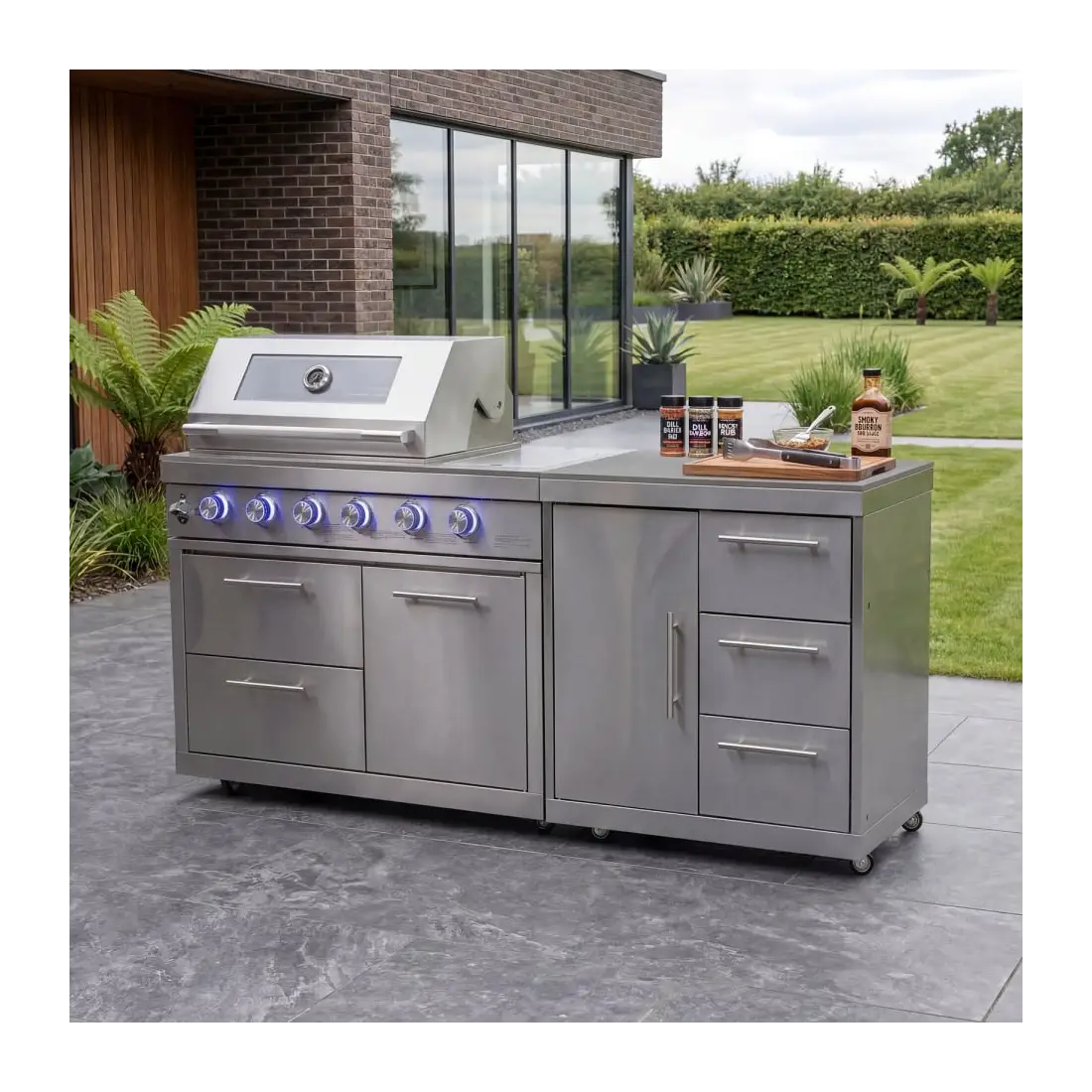 Stanley Straight 4 Burner Gas BBQ S1998-B - Stainless Steel