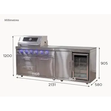 Stanley Straight 4 Burner Gas BBQ S2131-A - Stainless Steel