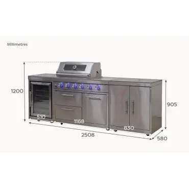 Stanley Straight 4 Burner Gas BBQ S2508-D - Stainless Steel