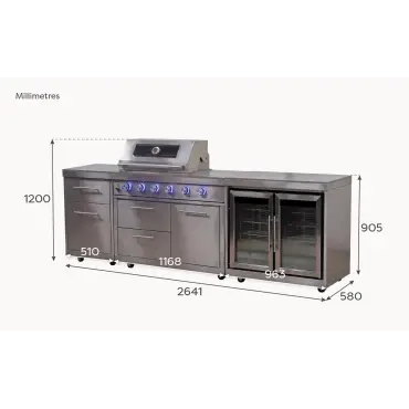 Stanley Straight 4 Burner Gas BBQ S2641-C - Stainless Steel