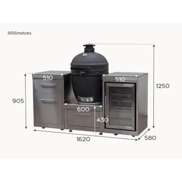 Stanley Straight Kamado Charcoal BBQ K1620-A - Stainless Steel