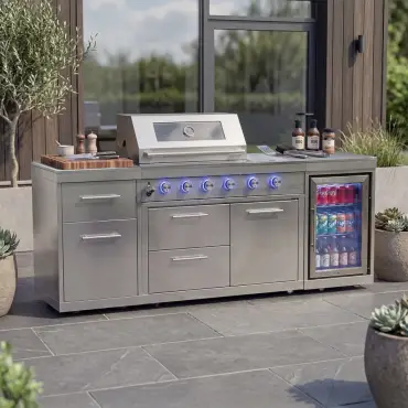 Stanley Straight 4 Burner Gas BBQ S2188-A - Stainless Steel