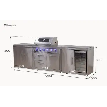 Stanley Straight 4 Burner Gas BBQ S2961-A - Stainless Steel