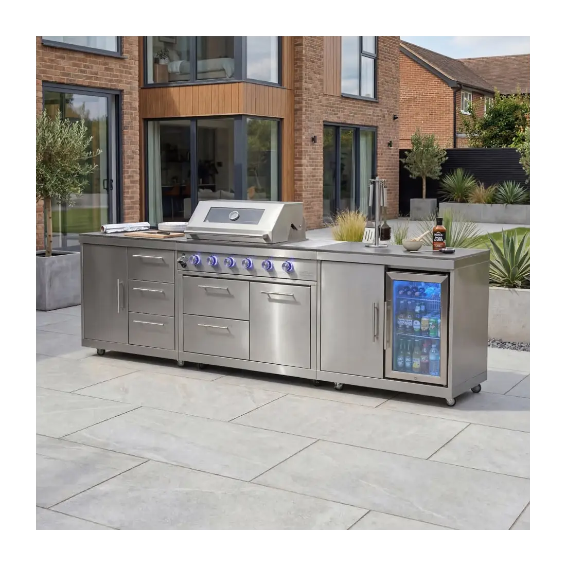 Stanley Straight 4 Burner Gas BBQ S2961-D - Stainless Steel