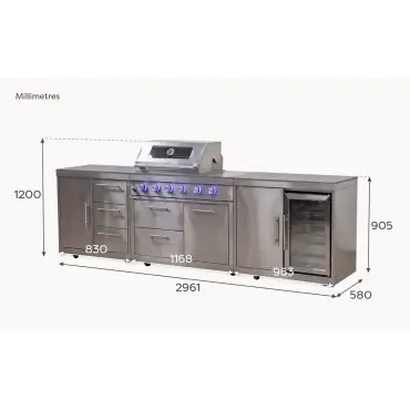 Stanley Straight 4 Burner Gas BBQ S2961-D - Stainless Steel
