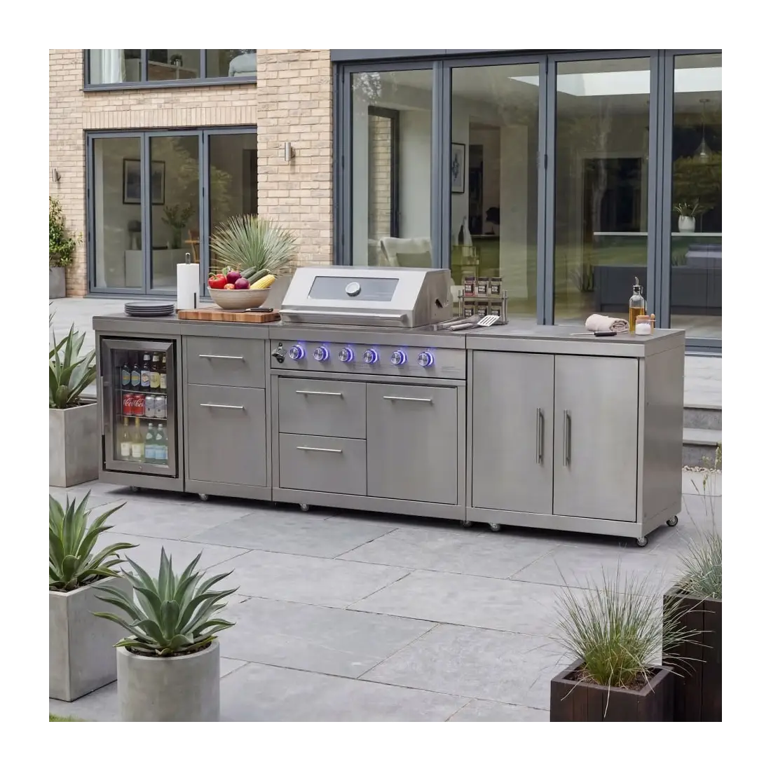 Stanley Straight 4 Burner Gas BBQ S3018-A - Stainless Steel