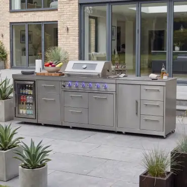 Stanley Straight 4 Burner Gas BBQ S3018-B - Stainless Steel