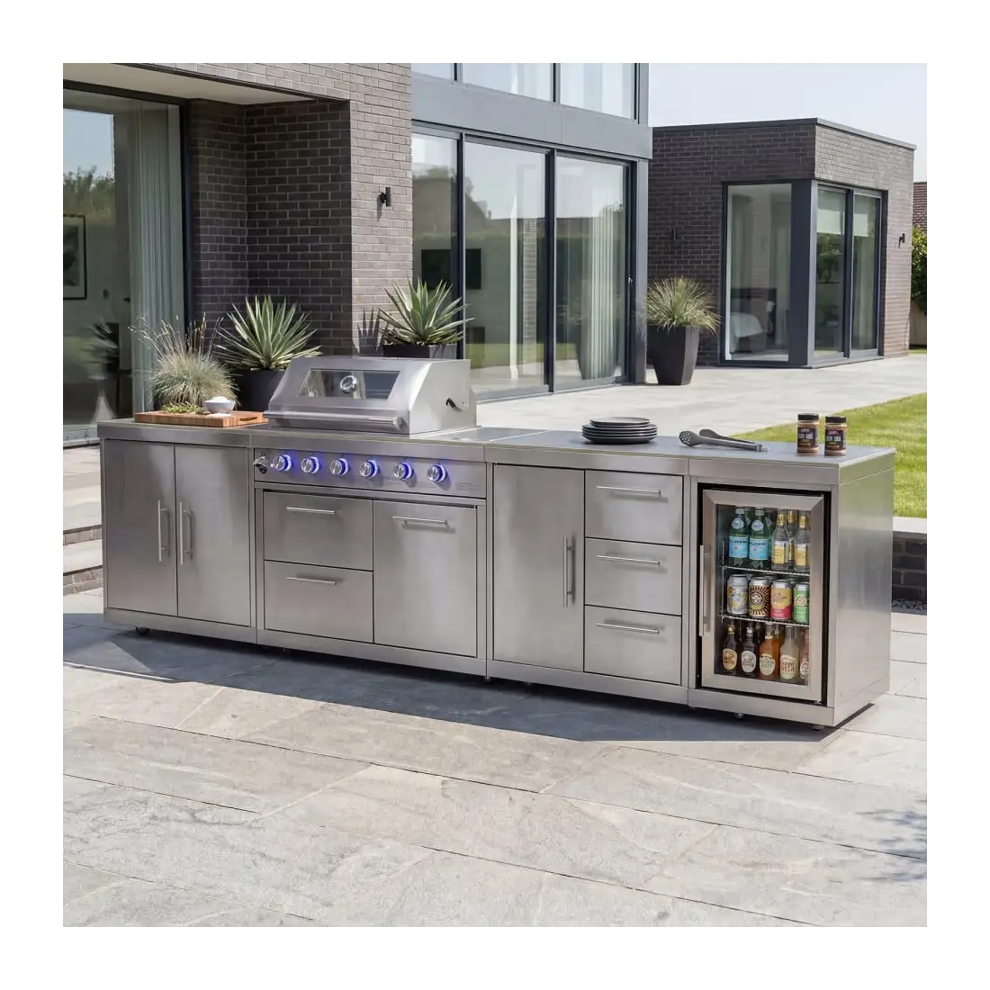Stanley Straight 4 Burner Gas BBQ S3338-A - Stainless Steel