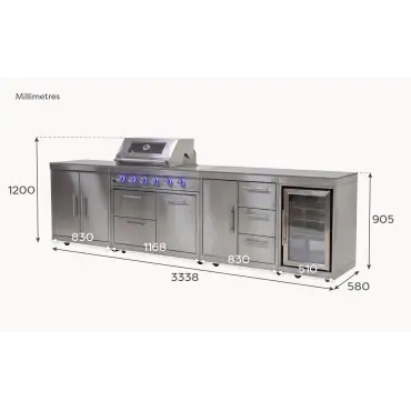 Stanley Straight 4 Burner Gas BBQ S3338-A - Stainless Steel
