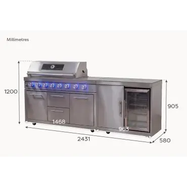 Stanley Straight 6 Burner Gas BBQ S2431-A - Stainless Steel
