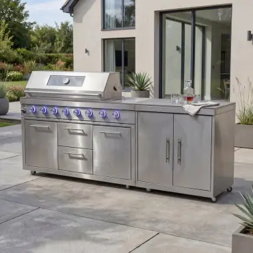 Stanley Straight 6 Burner Gas BBQ S2298-A - Stainless Steel