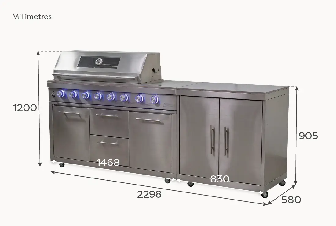 Stanley Straight 6 Burner Gas BBQ S2298-A - Stainless Steel