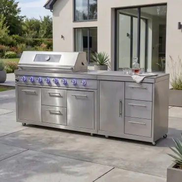 Stanley Straight 6 Burner Gas BBQ S2298-B - Stainless Steel