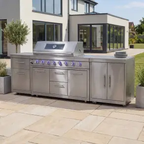 Stanley Straight 6 Burner Gas BBQ S2808-A - Stainless Steel