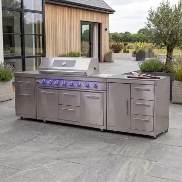 Stanley Straight 6 Burner Gas BBQ S2808-B - Stainless Steel