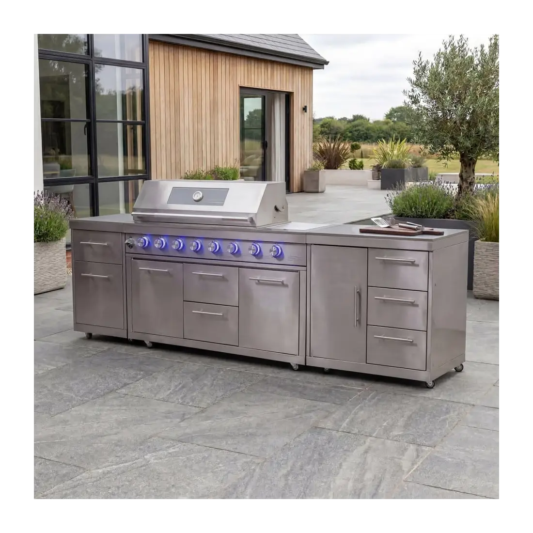 Stanley Straight 6 Burner Gas BBQ S2808-B - Stainless Steel