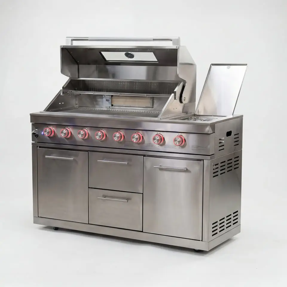 Stanley Straight 6 Burner Gas BBQ S2808-E - Stainless Steel