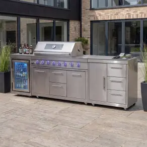 Stanley Straight 6 Burner Gas BBQ S2808-E - Stainless Steel