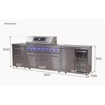 Stanley Straight 6 Burner Gas BBQ S2941-A - Stainless Steel