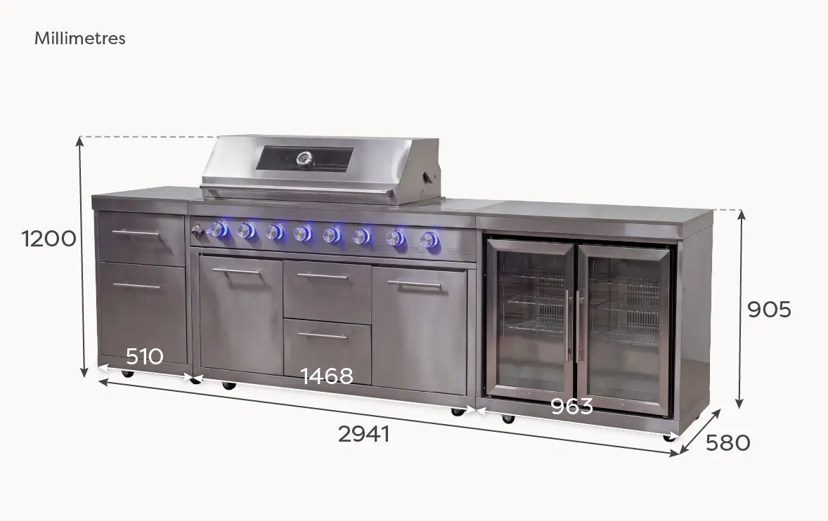 Stanley Straight 6 Burner Gas BBQ S2941-C - Stainless Steel