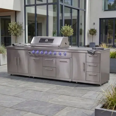 Stanley Straight 6 Burner Gas BBQ S3128-A - Stainless Steel