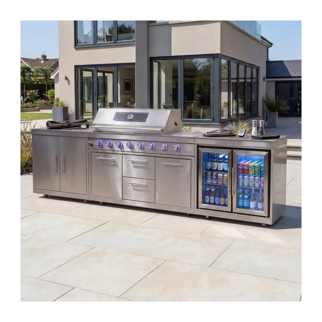 Stanley Straight Outdoor Kitchen 6 Burner Gas BBQ S3261-C - Stainless Steel