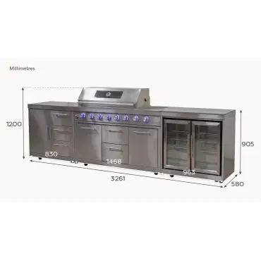 Stanley Straight 6 Burner Gas BBQ S3261-F- Stainless Steel