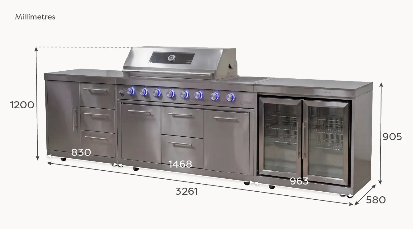 Stanley Straight 6 Burner Gas BBQ S3261-F- Stainless Steel