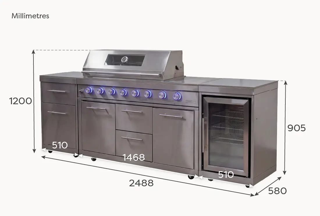 Stanley Straight 6 Burner Gas BBQ S2488-A - Stainless Steel