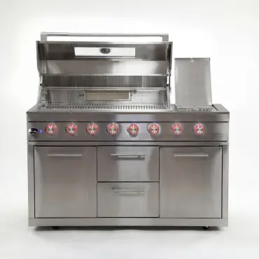 Stanley 6 Burner Gas BBQ - Integrated Side Burner Modular Unit