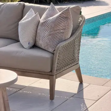 Summer Corner Sofa Set - Round Coffee Table & Side Table