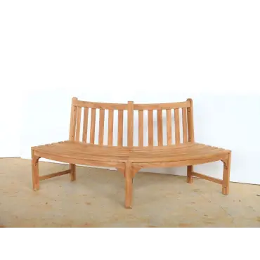 Contour tree teak bench