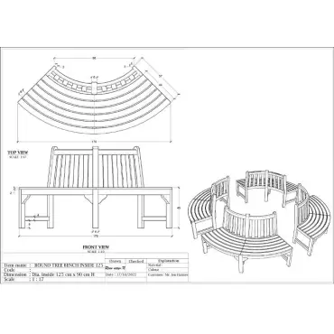 Contour tree teak bench