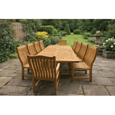 Malvern Luxury Teak 10 chair Dining Set - FSC Certified