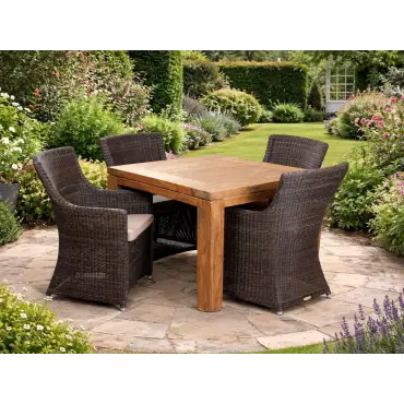 York 4 Chair Square Dining Set