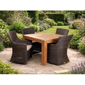 York 4 Chair Square Dining Set