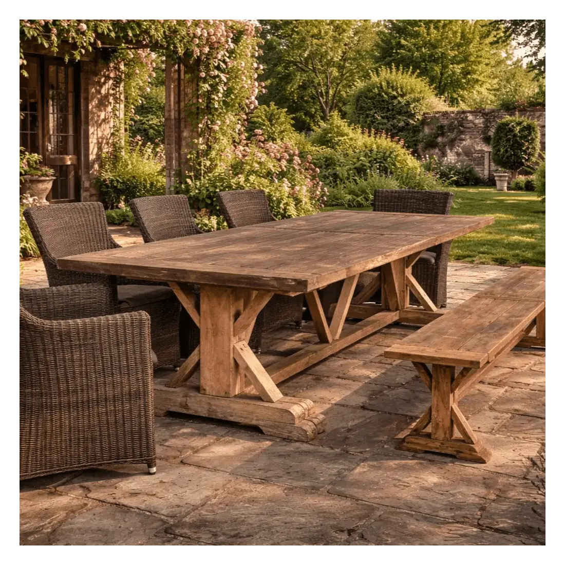 Valencia Teak Bench and Chair Set