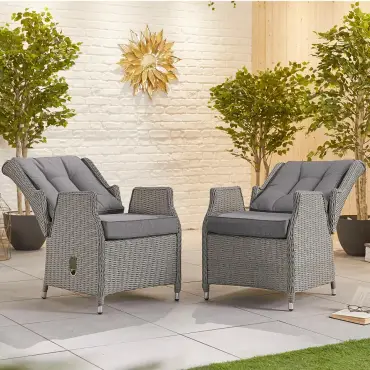Carolina Rattan Dining Chair - Set of 2 in White Wash