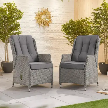 Carolina Rattan Dining Chair - Set of 2 in White Wash