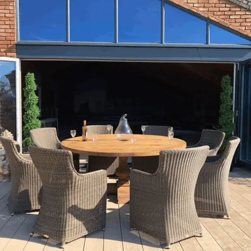 Seville 8 Chair Round Teak Dining Set