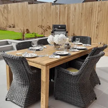 York 6 Chair Teak Table Set outdoor garden furniture