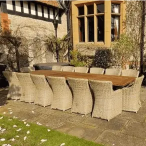 Valencia Teak 14 Chair Dining Set