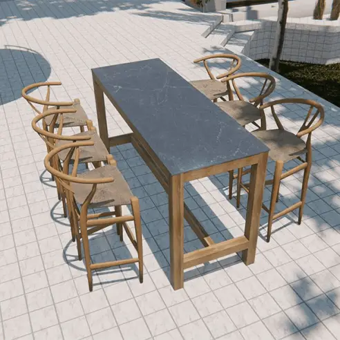 Bari Teak Bar Armchair Set